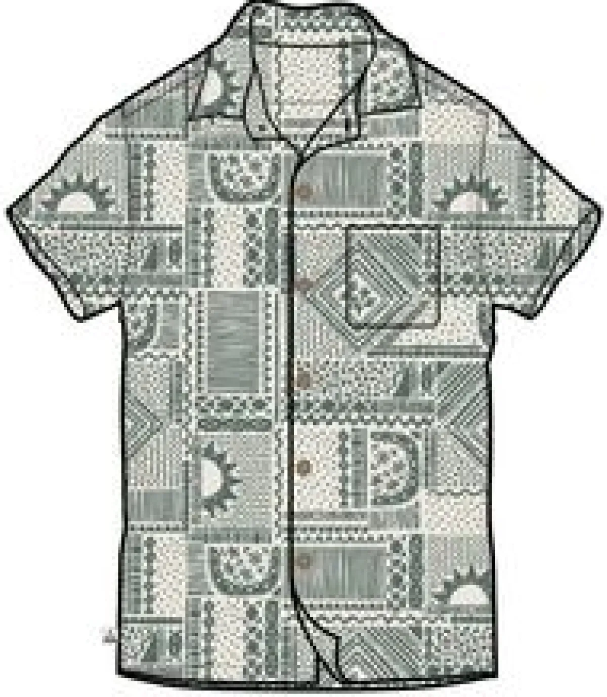 Shirts|Shirts|Passenger Cove Organic Cotton Short Sleeve Shirt - Vintage Patchwork Pistachio VintagePatchworkPistachio
