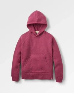 Hoodies & Sweatshirts|Sweaters|Passenger Cove Recycled Knitted Hoodie - Rhubarb