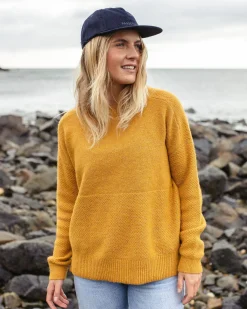 Knitwear|Sweaters|Passenger Cove Recycled Knitted Sweater - Amber Gold AmberGold