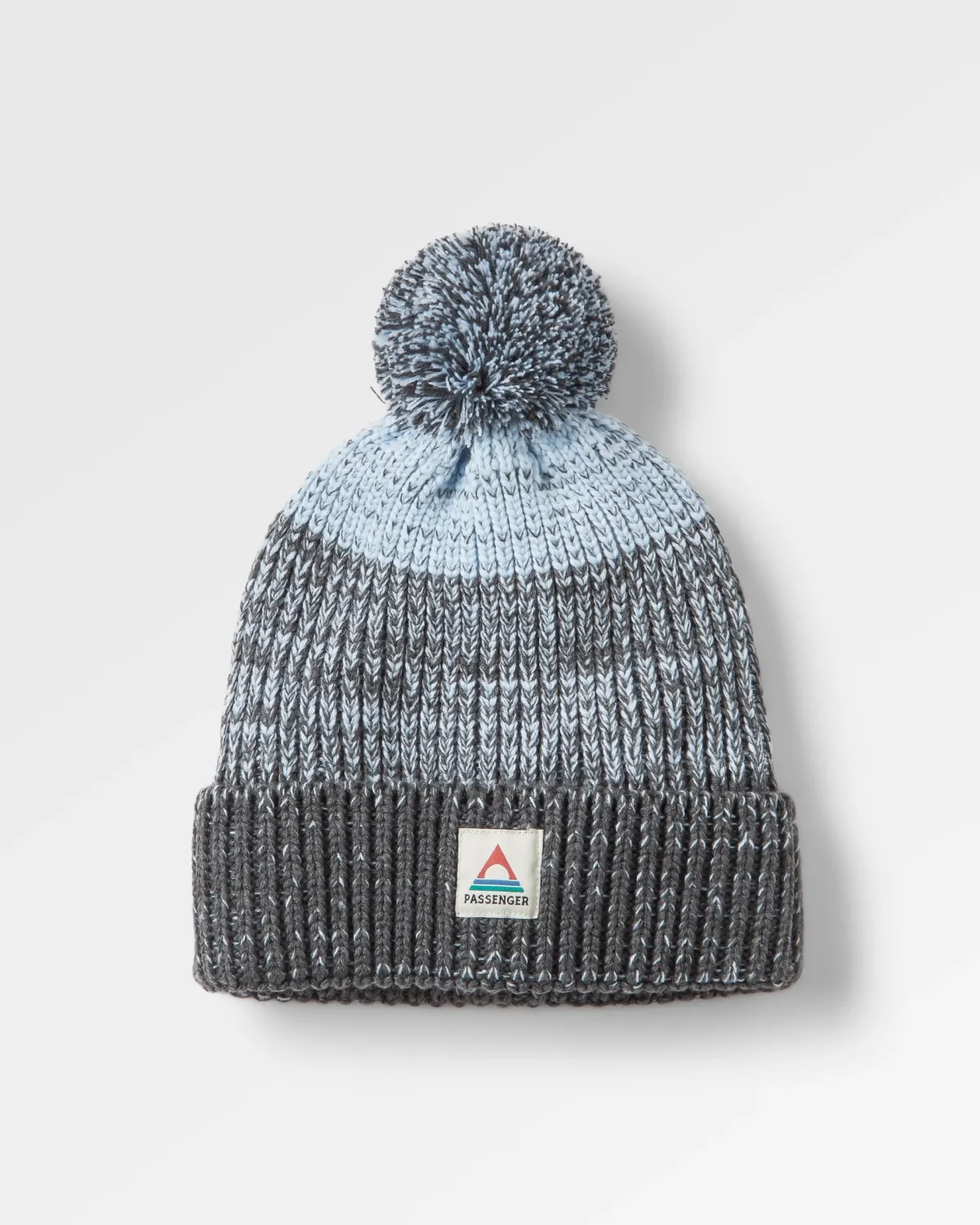 Beanies|Beanies|Passenger Crag Recycled Bobble Hat - Charcoal/Arctic Charcoal/Arctic