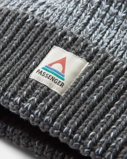 Beanies|Beanies|Passenger Crag Recycled Bobble Hat - Charcoal/Arctic Charcoal/Arctic