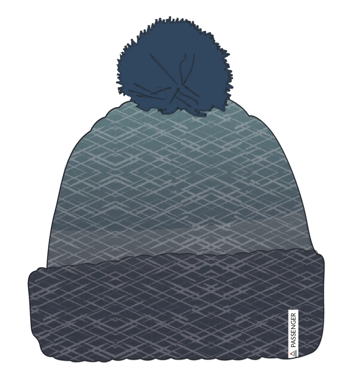 Beanies|Beanies|Passenger Crag Recycled Bobble Hat - Charcoal/Arctic Charcoal/Arctic