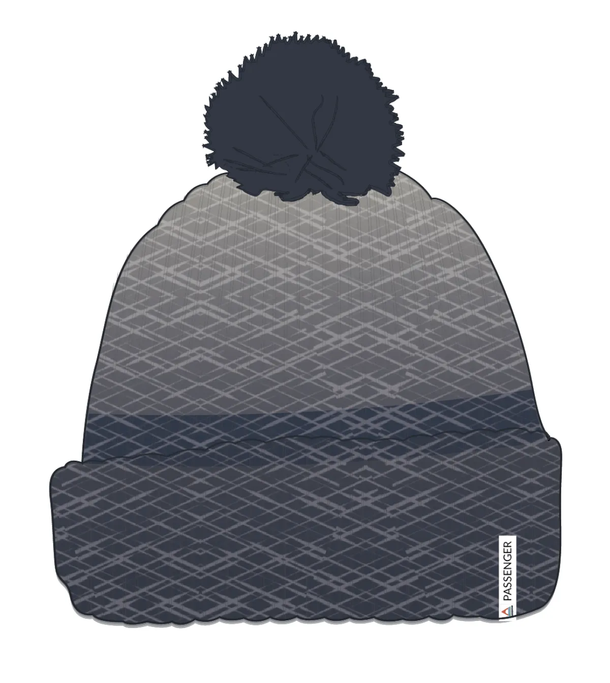 Beanies|Beanies|Passenger Crag Recycled Bobble Hat - Charcoal/Stone Charcoal/Stone
