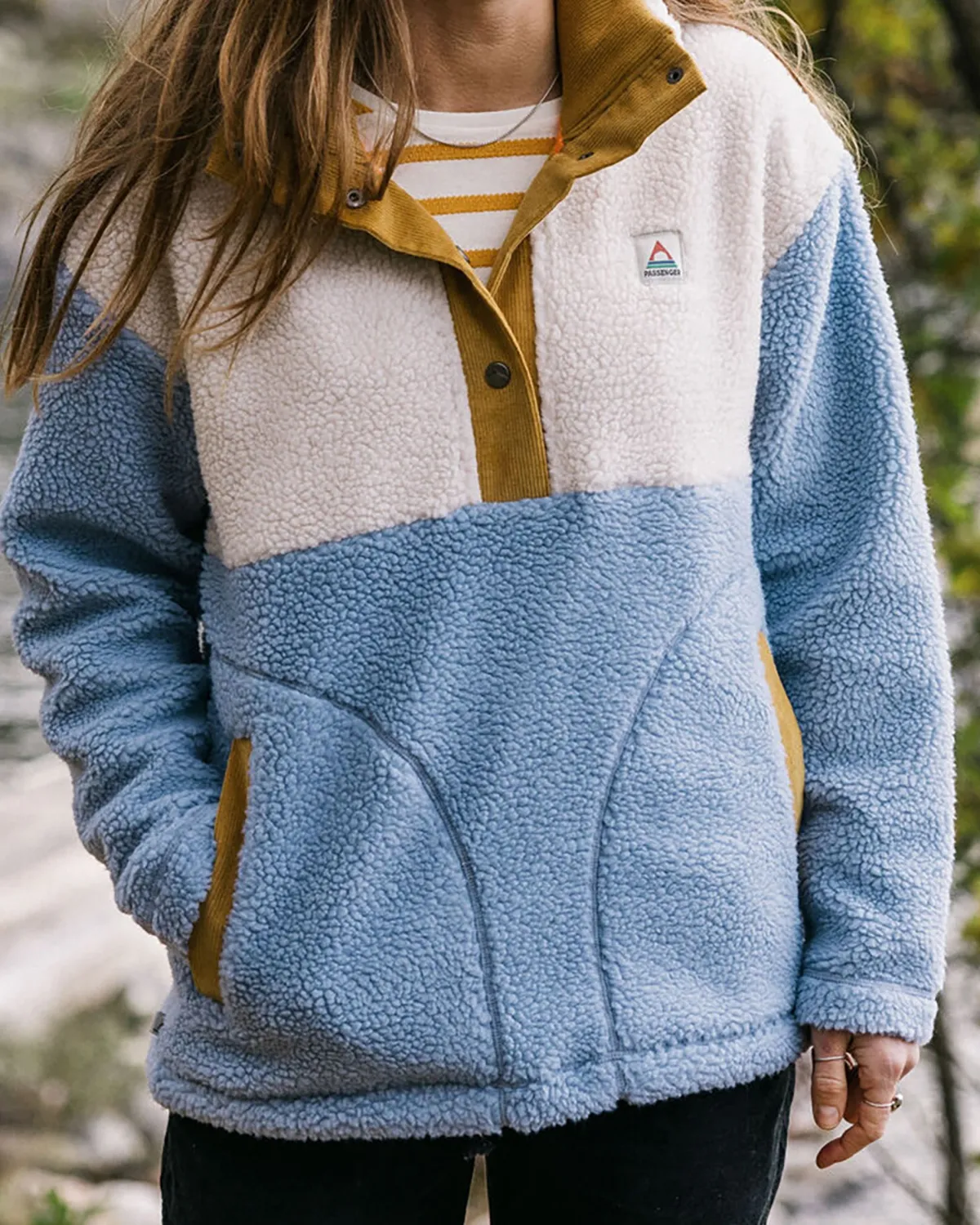 Fleece|Fleece|Passenger Create Recycled Deep-Pile Sherpa Fleece - Blue Fog BlueFog