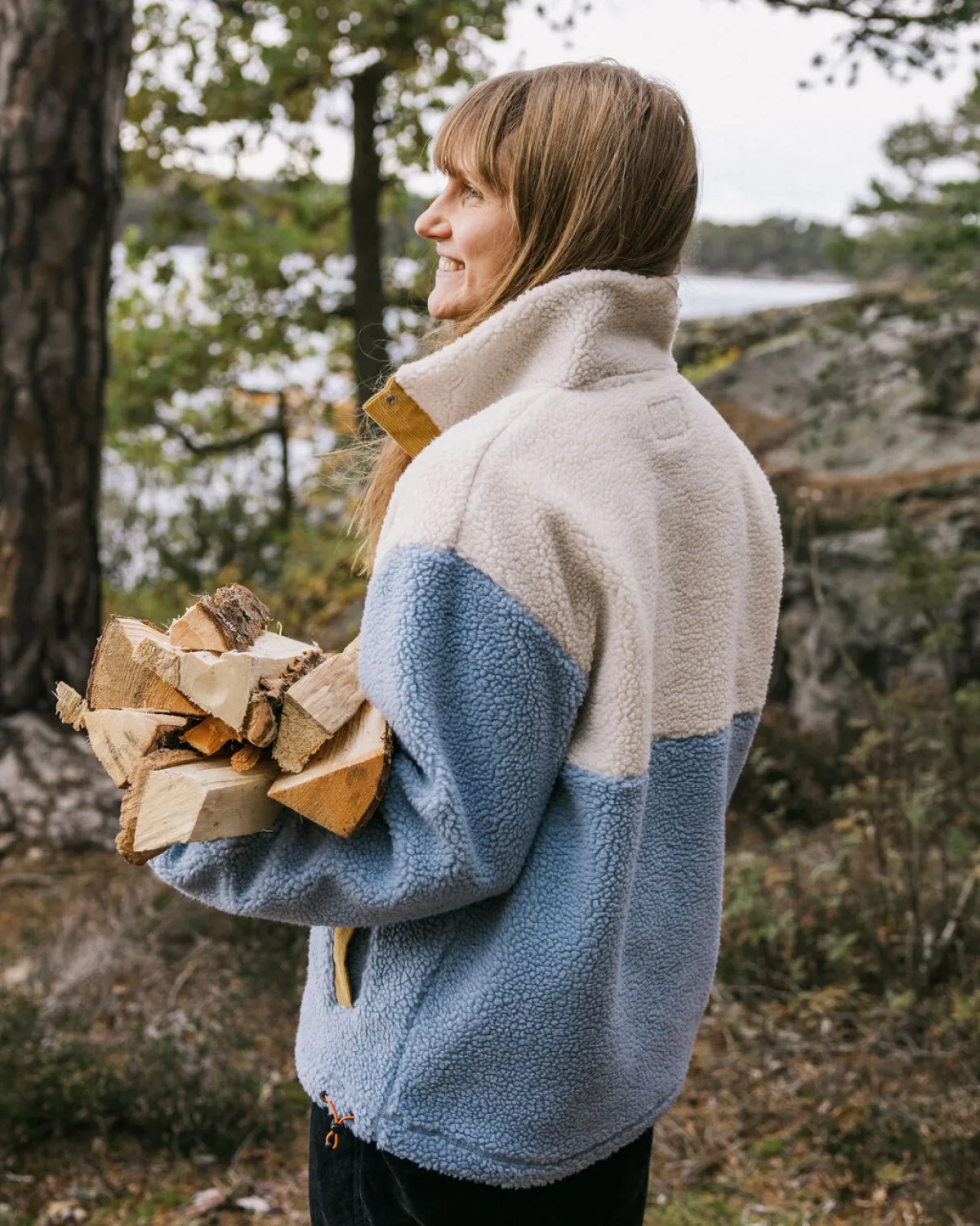 Fleece|Fleece|Passenger Create Recycled Deep-Pile Sherpa Fleece - Blue Fog BlueFog