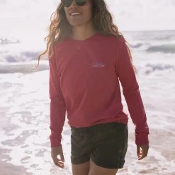 T-Shirts & Tank Tops|Tops & T-Shirts|Passenger Dawn Recycled Cotton Long Sleeve T-Shirt - Earth Red EarthRed
