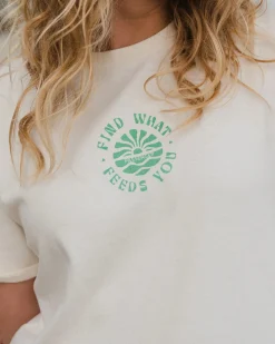 T-Shirts & Tank Tops|Tops & T-Shirts|Passenger Discovery Rolled Sleeve T-Shirt - Marshmallow