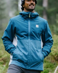 Jackets|Outdoor Active|Passenger Downpour Recycled Waterproof Jacket - Tidal Blue/Blue Steel TidalBlue/BlueSteel