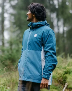 Jackets|Outdoor Active|Passenger Downpour Recycled Waterproof Jacket - Tidal Blue/Blue Steel TidalBlue/BlueSteel