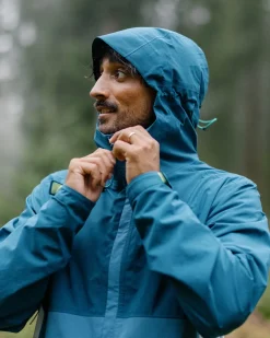 Jackets|Outdoor Active|Passenger Downpour Recycled Waterproof Jacket - Tidal Blue/Blue Steel TidalBlue/BlueSteel