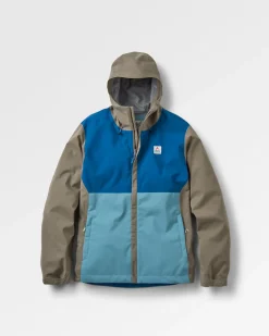Jackets|Outdoor Active|Passenger Downpour Recycled Waterproof Jacket - Tidal Blue/Arctic/Dusty Olive TidalBlue/Arctic/DustyOlive
