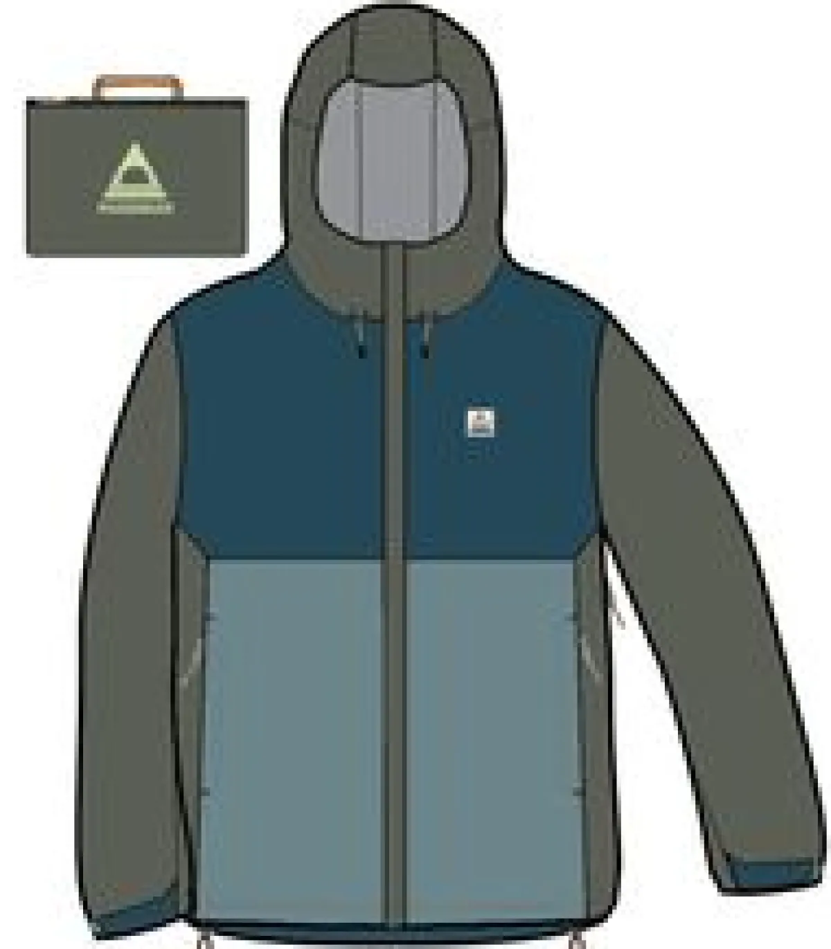 Jackets|Outdoor Active|Passenger Downpour Recycled Waterproof Jacket - Tidal Blue/Arctic/Dusty Olive TidalBlue/Arctic/DustyOlive