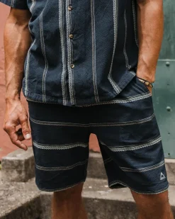 Shorts|Shorts|Passenger Drifter Organic Cotton Jacquard Shorts - Deep Navy Jacquard Stripe DeepNavyJacquardStripe