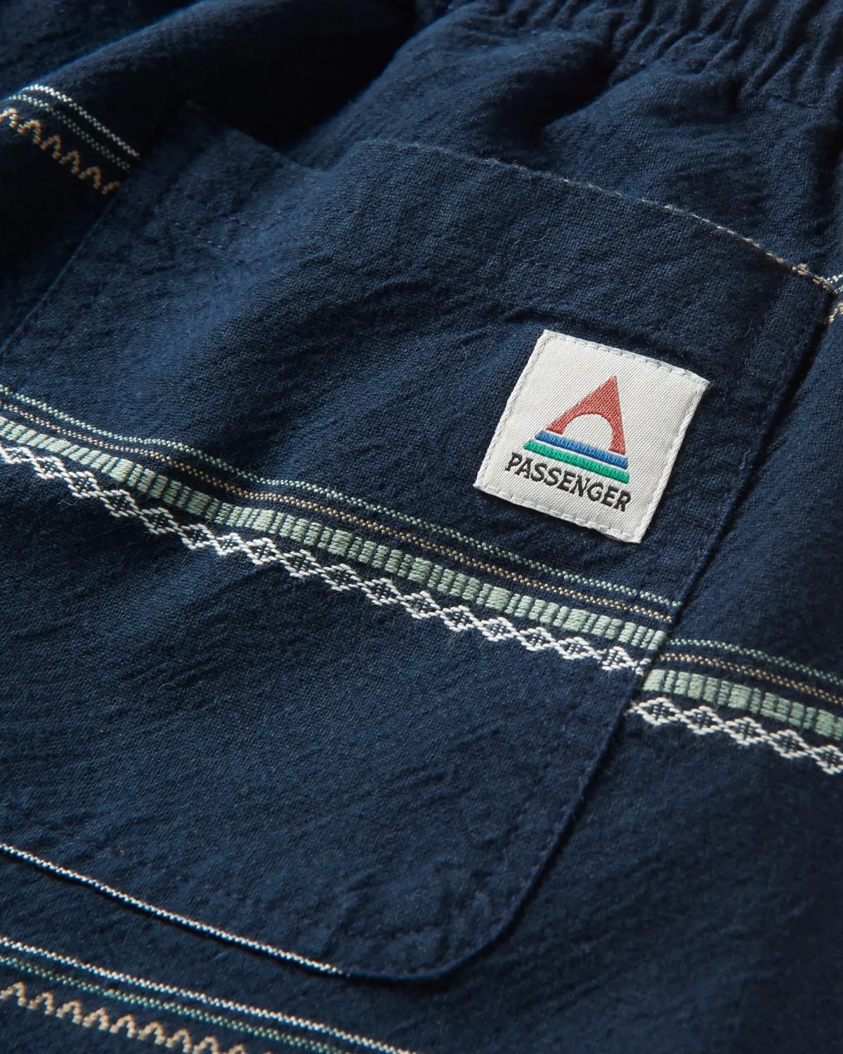 Shorts|Shorts|Passenger Drifter Organic Cotton Jacquard Shorts - Deep Navy Jacquard Stripe DeepNavyJacquardStripe