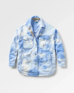 Fleece|Shirts|Passenger East Recycled Polar Fleece Long Sleeve Shirt - Tie Dye Cornflower TieDyeCornflower