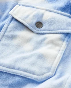 Fleece|Shirts|Passenger East Recycled Polar Fleece Long Sleeve Shirt - Tie Dye Cornflower TieDyeCornflower