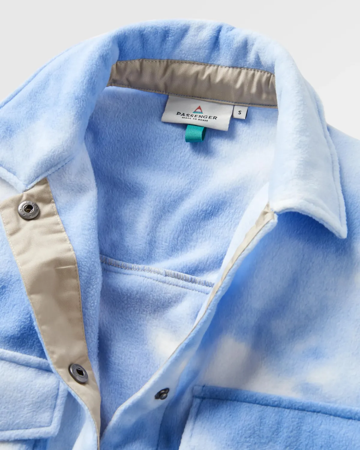 Fleece|Shirts|Passenger East Recycled Polar Fleece Long Sleeve Shirt - Tie Dye Cornflower TieDyeCornflower
