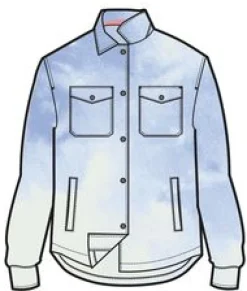 Fleece|Shirts|Passenger East Recycled Polar Fleece Long Sleeve Shirt - Tie Dye Cornflower TieDyeCornflower