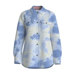 Fleece|Shirts|Passenger East Recycled Polar Fleece Long Sleeve Shirt - Tie Dye Cornflower TieDyeCornflower