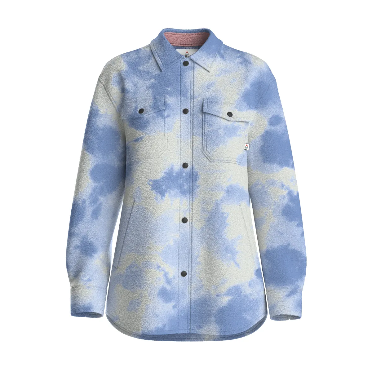 Fleece|Shirts|Passenger East Recycled Polar Fleece Long Sleeve Shirt - Tie Dye Cornflower TieDyeCornflower