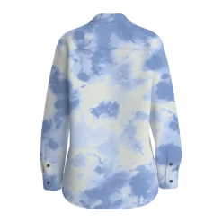 Fleece|Shirts|Passenger East Recycled Polar Fleece Long Sleeve Shirt - Tie Dye Cornflower TieDyeCornflower