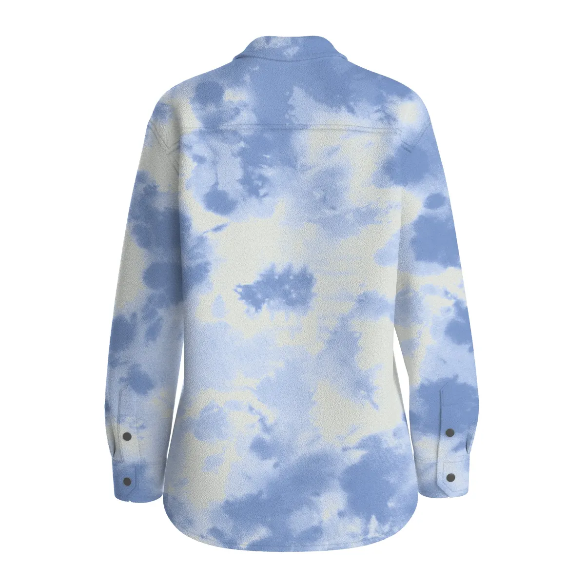 Fleece|Shirts|Passenger East Recycled Polar Fleece Long Sleeve Shirt - Tie Dye Cornflower TieDyeCornflower