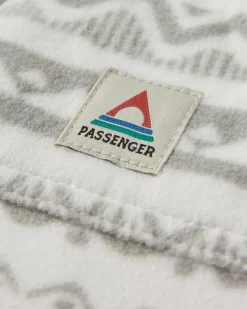 Fleece|Shirts|Passenger East Recycled Polar Fleece Long Sleeve Shirt - Mountain Geo Vintage White MountainGeoVintageWhite