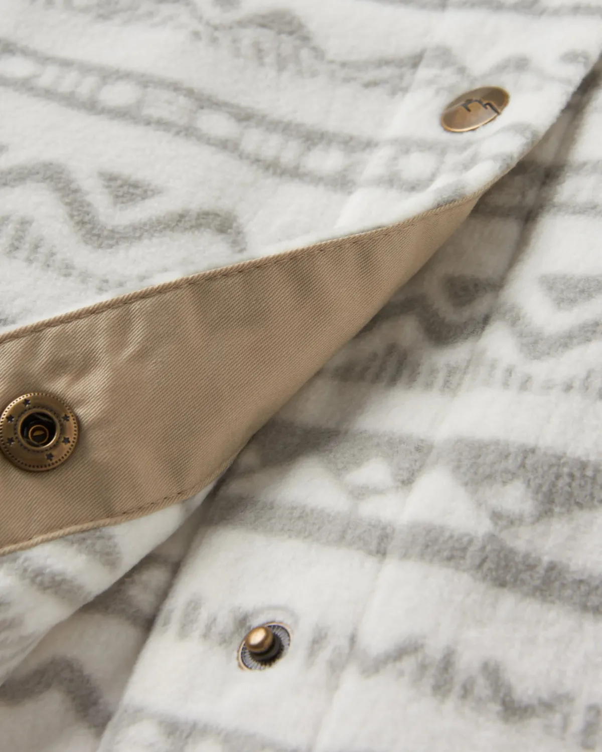 Fleece|Shirts|Passenger East Recycled Polar Fleece Long Sleeve Shirt - Mountain Geo Vintage White MountainGeoVintageWhite