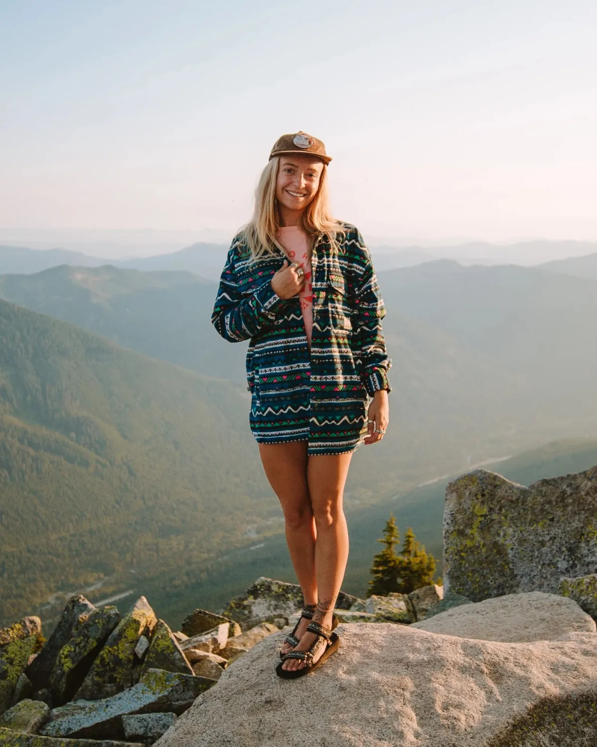 Fleece|Shirts|Passenger East Recycled Polar Fleece Long Sleeve Shirt - Mountain Geo Tidal Blue MountainGeoTidalBlue