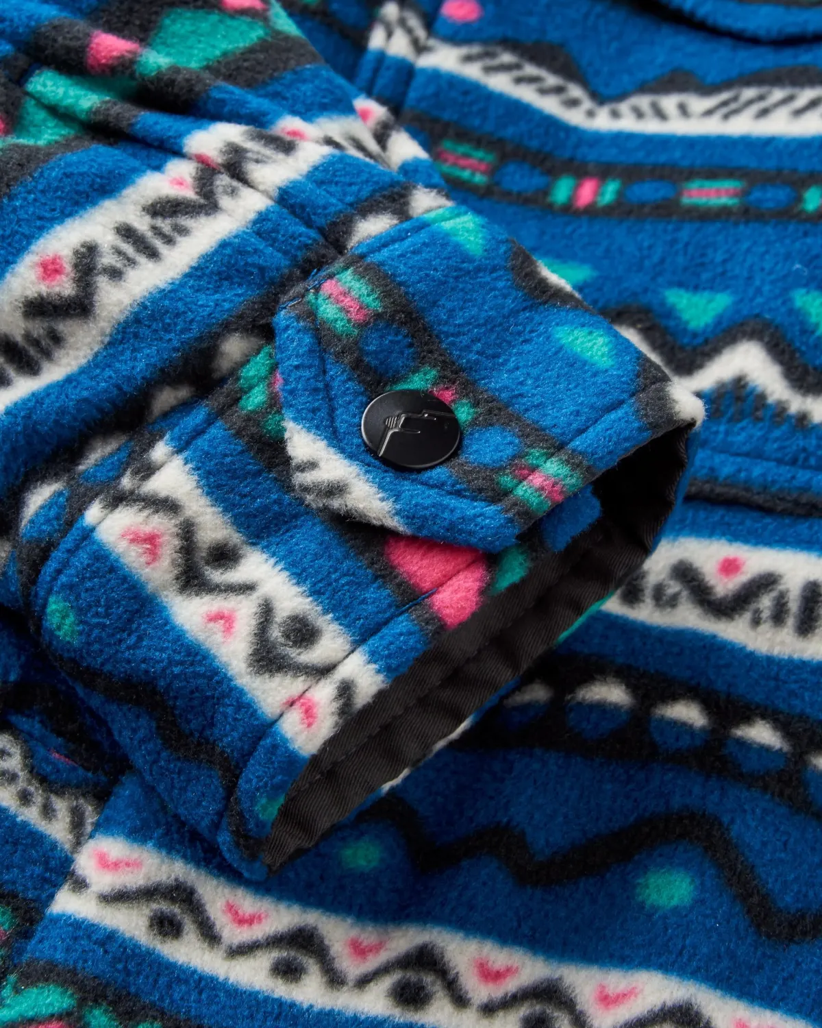 Fleece|Shirts|Passenger East Recycled Polar Fleece Long Sleeve Shirt - Mountain Geo Tidal Blue MountainGeoTidalBlue