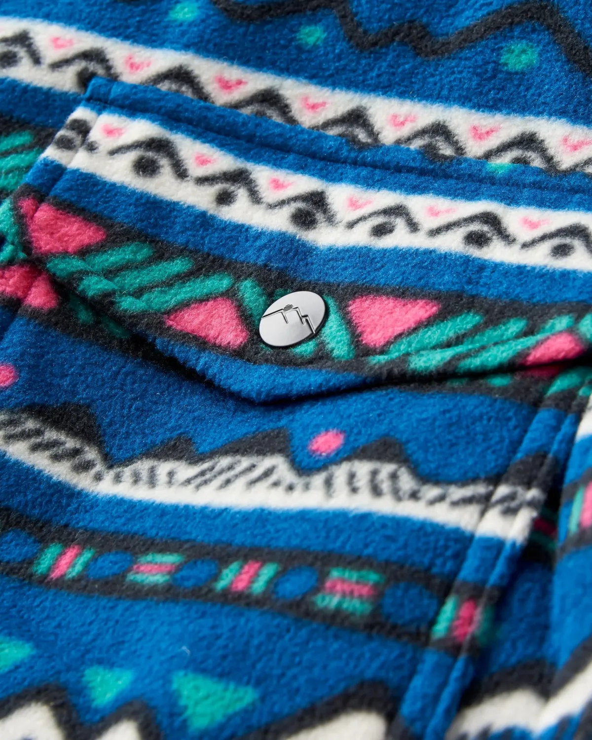 Fleece|Shirts|Passenger East Recycled Polar Fleece Long Sleeve Shirt - Mountain Geo Tidal Blue MountainGeoTidalBlue