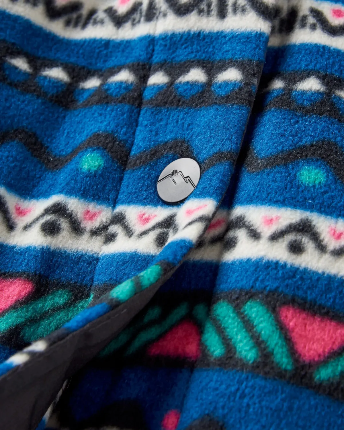 Fleece|Shirts|Passenger East Recycled Polar Fleece Long Sleeve Shirt - Mountain Geo Tidal Blue MountainGeoTidalBlue