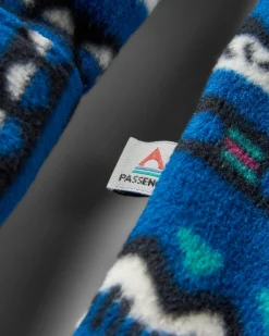 Fleece|Shirts|Passenger East Recycled Polar Fleece Long Sleeve Shirt - Mountain Geo Tidal Blue MountainGeoTidalBlue