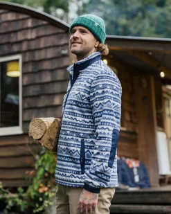 Fleece|Passenger Ebb Recycled Polar Fleece - Mountain Geo Gray Blue MountainGeoGrayBlue