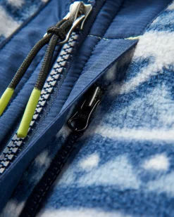 Fleece|Passenger Ebb Recycled Polar Fleece - Mountain Geo Gray Blue MountainGeoGrayBlue