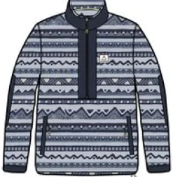 Fleece|Passenger Ebb Recycled Polar Fleece - Mountain Geo Gray Blue MountainGeoGrayBlue