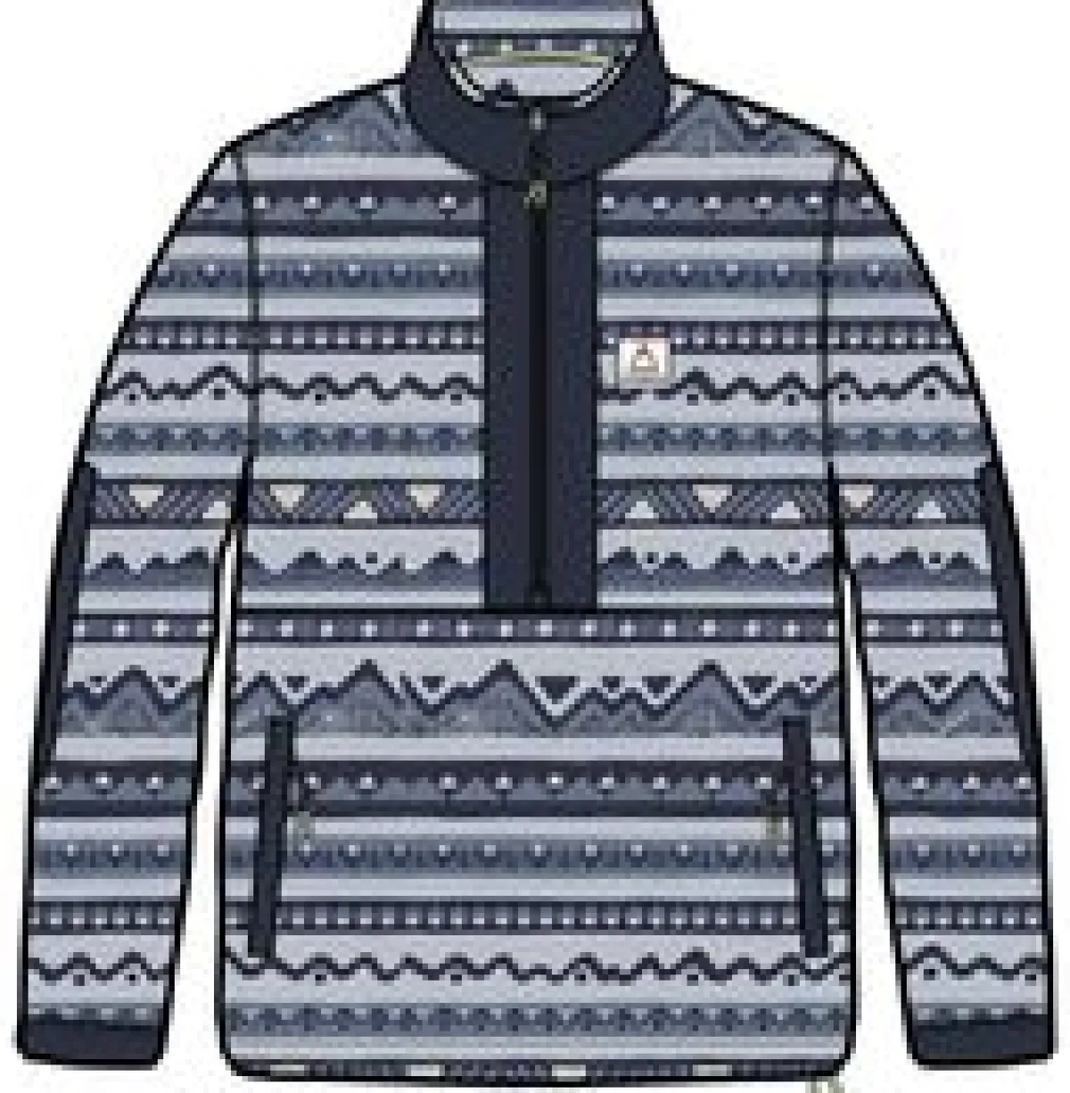 Fleece|Passenger Ebb Recycled Polar Fleece - Mountain Geo Gray Blue MountainGeoGrayBlue