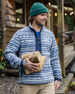Fleece|Passenger Ebb Recycled Polar Fleece - Mountain Geo Gray Blue MountainGeoGrayBlue