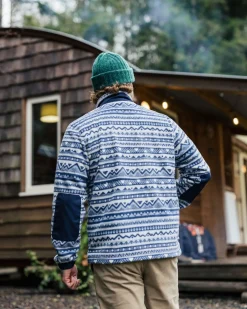 Fleece|Passenger Ebb Recycled Polar Fleece - Mountain Geo Gray Blue MountainGeoGrayBlue