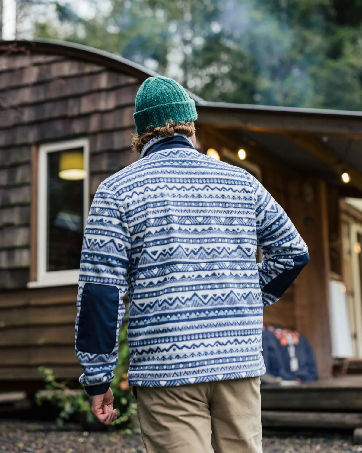 Fleece|Passenger Ebb Recycled Polar Fleece - Mountain Geo Gray Blue MountainGeoGrayBlue