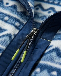 Fleece|Passenger Ebb Recycled Polar Fleece - Mountain Geo Gray Blue MountainGeoGrayBlue