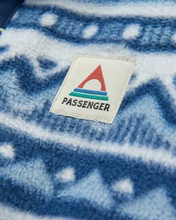 Fleece|Passenger Ebb Recycled Polar Fleece - Mountain Geo Gray Blue MountainGeoGrayBlue