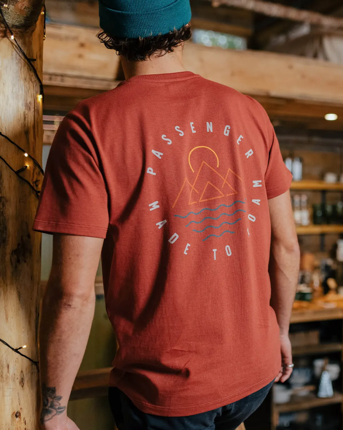 T-Shirts & Tank Tops|T-Shirts & Tank Tops|Passenger Escapism Recycled Cotton T-Shirt - Burnt Red BurntRed