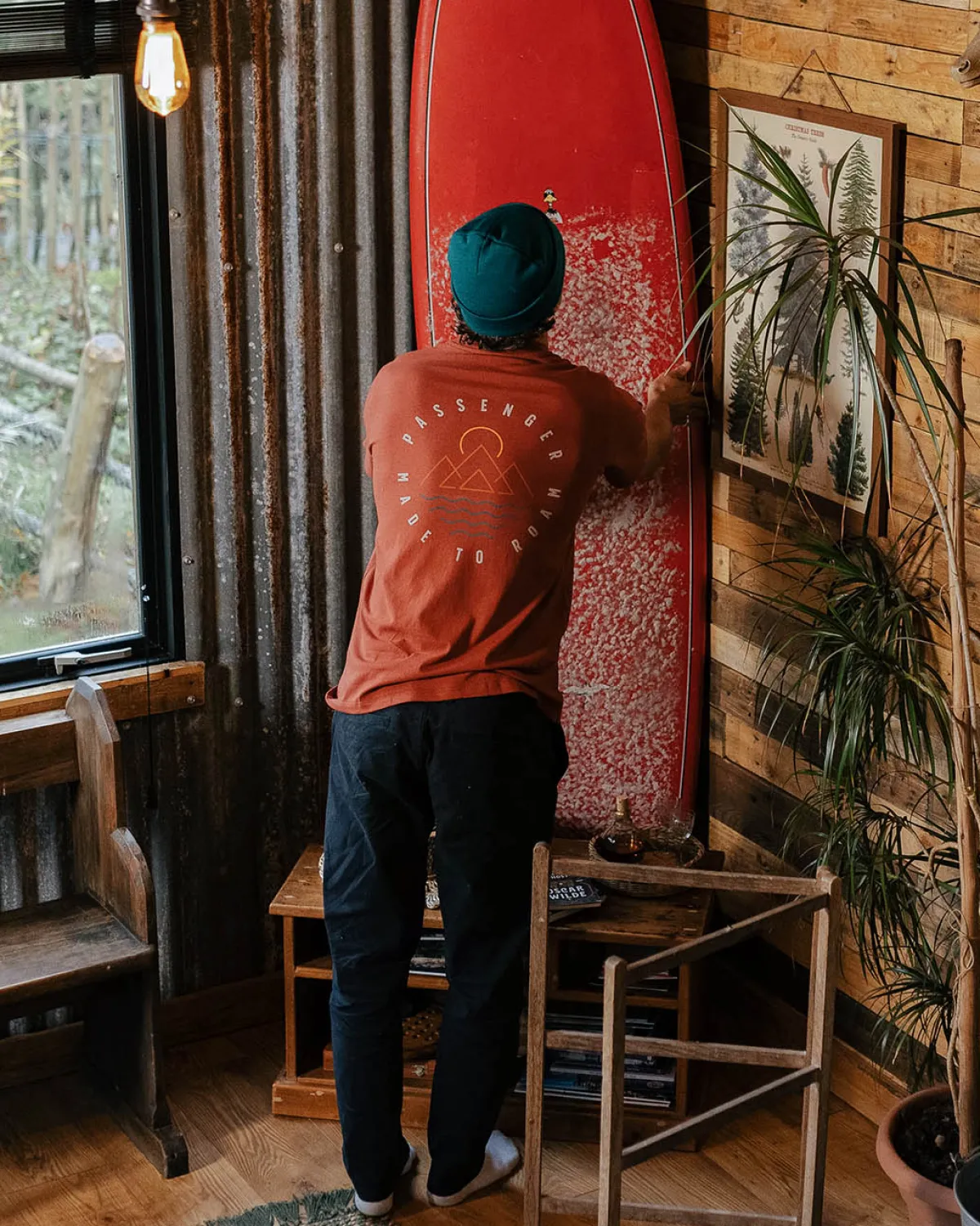 T-Shirts & Tank Tops|T-Shirts & Tank Tops|Passenger Escapism Recycled Cotton T-Shirt - Burnt Red BurntRed