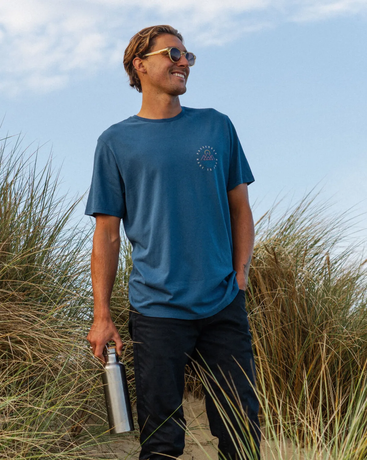T-Shirts & Tank Tops|T-Shirts & Tank Tops|Passenger Escapism Recycled Cotton T-Shirt - Dark Denim DarkDenim