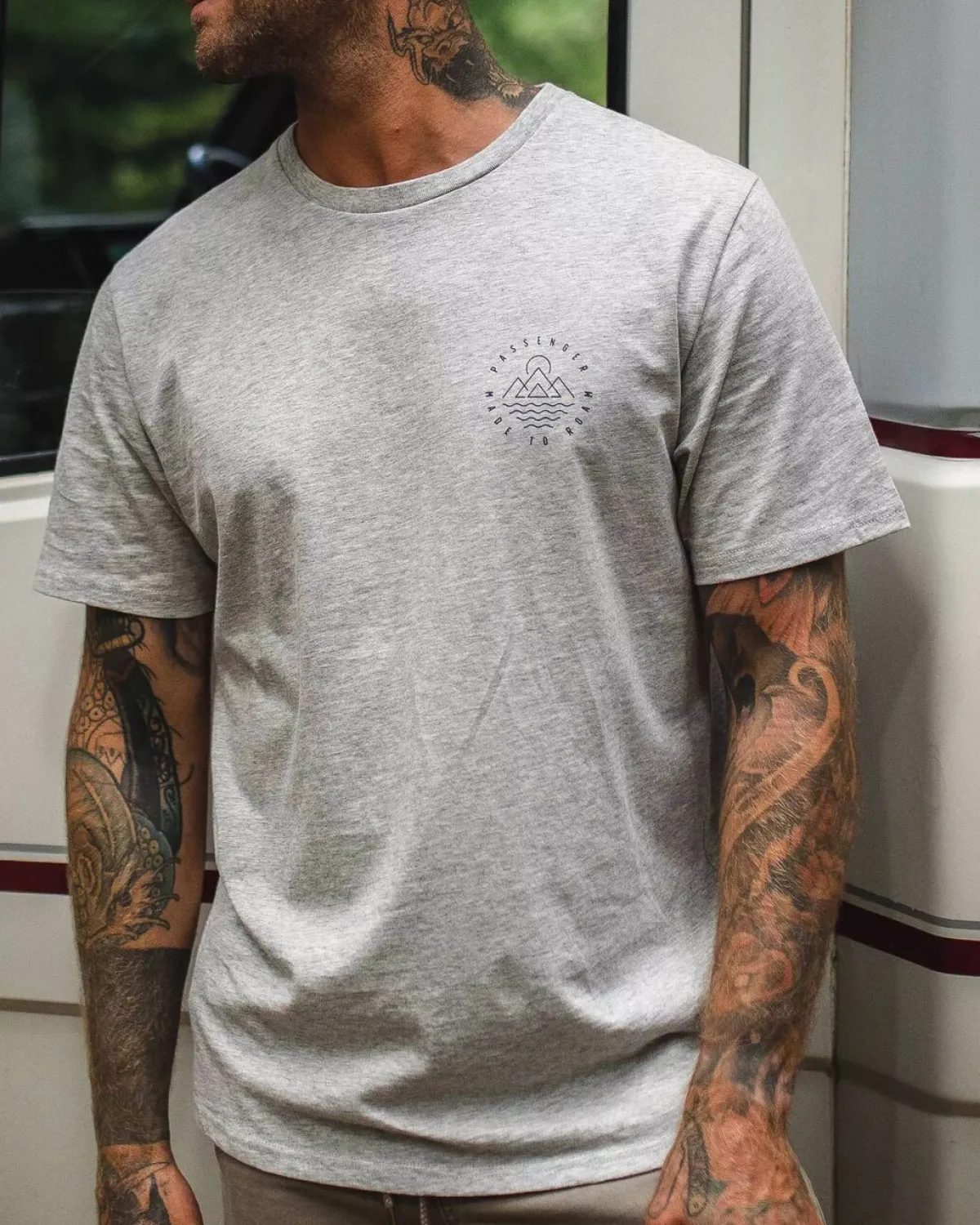 T-Shirts & Tank Tops|T-Shirts & Tank Tops|Passenger Escapism Recycled Cotton T-Shirt - Gray Marl GrayMarl