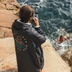 Changing Robes & Ponchos|Surf Accessories|Passenger Escapism Recycled Sherpa Lined Changing Robe - Black