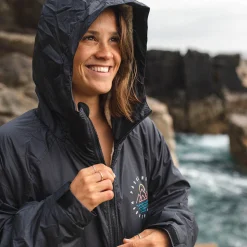 Changing Robes & Ponchos|Surf Accessories|Passenger Escapism Recycled Sherpa Lined Changing Robe - Black