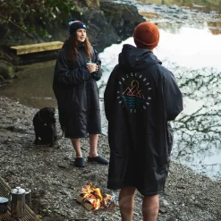 Changing Robes & Ponchos|Surf Accessories|Passenger Escapism Recycled Sherpa Lined Changing Robe - Black