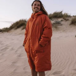 Surf Accessories|Surf Accessories|Passenger Escapism Recycled Sherpa Lined Changing Robe - Rust